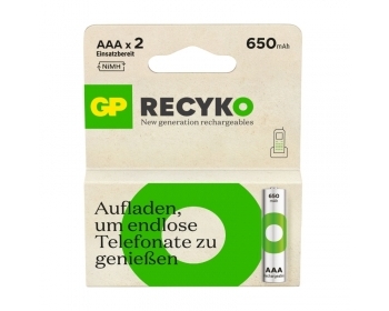 AAA Akku GP NiMH 650 mAh RECYKO 1,2V 2 Stück