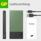 PowerBank GP M2+ 10C, 10.000mAh, moosgrün, mit Smart LED Anzeige