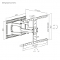 H24L, Schwenkbare TV Wandhalterung, für Bildschirme 43" - 90" (109 - 229 cm), Belastung bis 60 kg, Wandabstand 27 - 420 mm