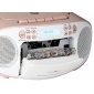 RCR2260DAB weiß/pink, Boombox mit DAB+ Radio, Kassette, CD, MP3, USB und AUX-In