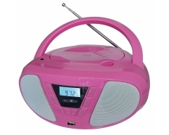 CDR614U pink, Boombox mit Radio, CD und AUX-IN